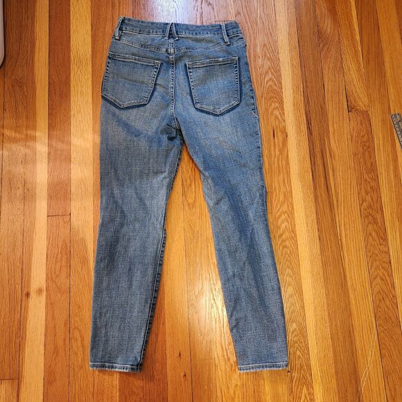 Good American Good Legs High Waist Ripped Crop Skinny Jeans In Blue617, Sz 6/28 - Picture 4 of 8
